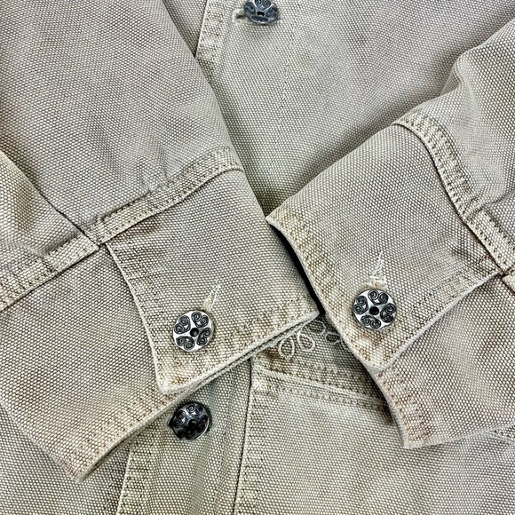 Vintage Gramicci Button Up Floral Embroidered Sherpa-Lined Barn Coat - Size L - Picture 6 of 11